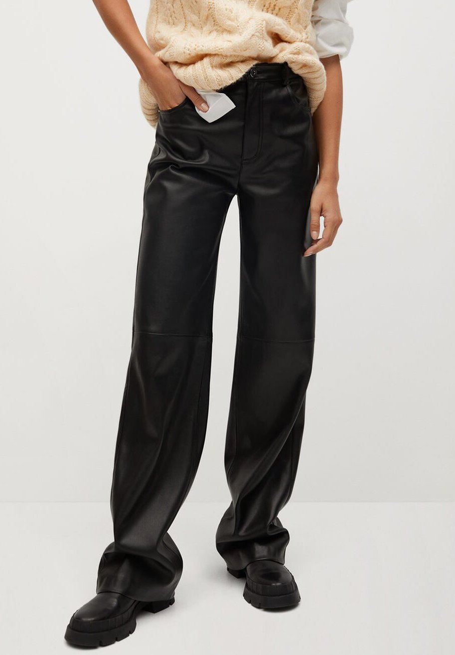 Mango High Stoffhose Zwart Schwarz Zalando De