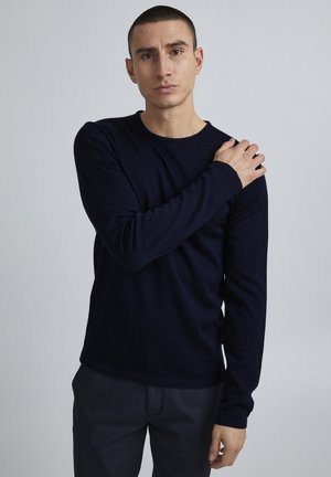 Casual Friday CFKENT MERINO CREW NECK KNIT - Jumper - navy