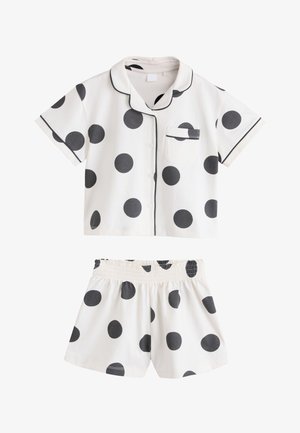 Next, REGULAR FIT - SHORT BUTTON THROUGH PYJAMAS SET - Pidžaamakomplekt - black ecru spot