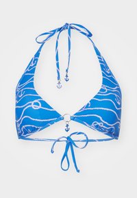 LONG LINE HALTER BRA - Bikini top - azure