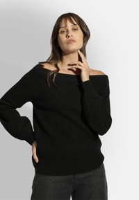 Just Cashmere BOAT NECK - Neule - black