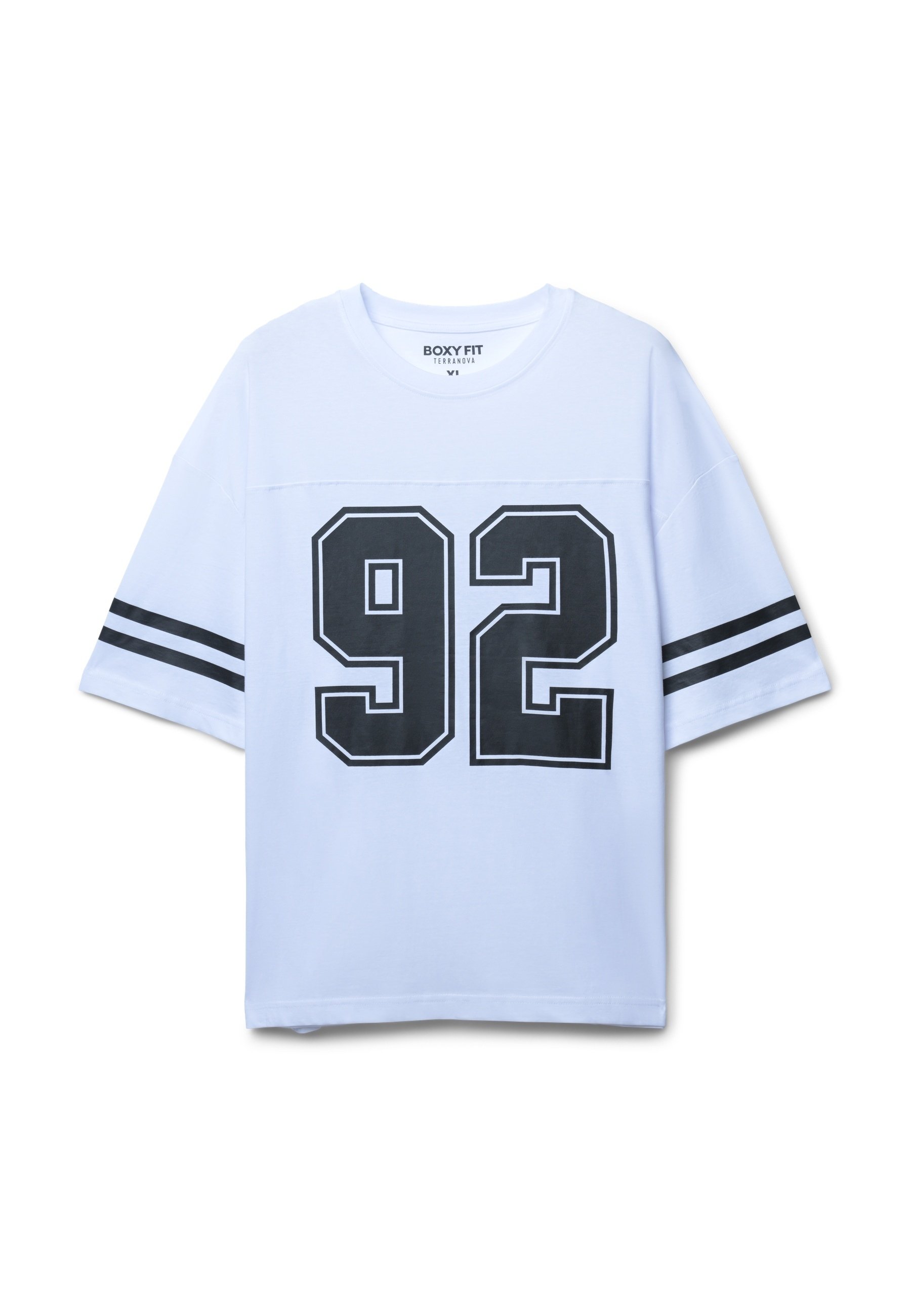 Terranova BOXY FIT CON NUMERO T-shirt con stampa bianco ottico