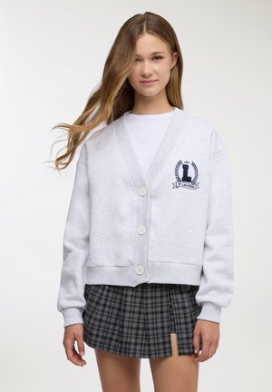 Felpa con zip - grigio chiaro melange