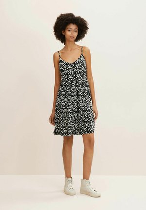 Vestito estivo - black minimal flower print