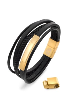 KUNSTLEDER - Bracelet - gold coloured black