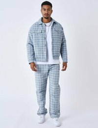 Project X Paris VESTE EN TOILE A MOTIF GÉOMETRIQUE - Chaqueta de entretiempo - bleu