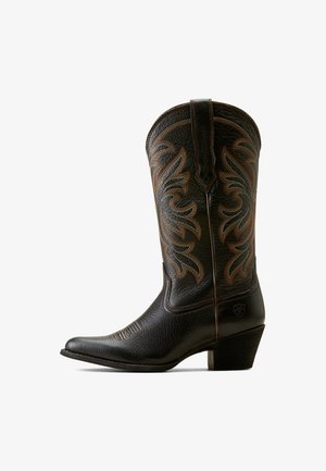 Ariat WESTERN HERITAGE J TOE STRETCHFIT - Cowboy-/Bikerboot - black deertan