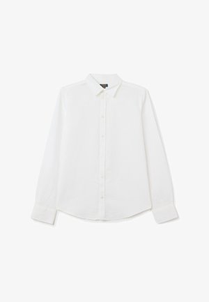 Witte lange mouwen knop-up shirt van lichte stof, met een klassieke kraag, knopenlijst en manchetten.