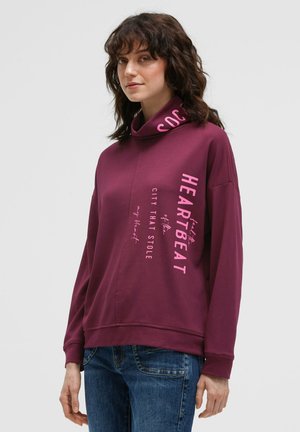 Soccx, SOCCX SCUBA-SWEATSHIRT MIT STEHKRAGEN UND LOGO PRINTS - Sweatshirt - dark cherry