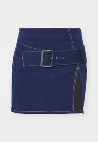 BELTED SKIRT - Farmerszoknya - dark blue wash