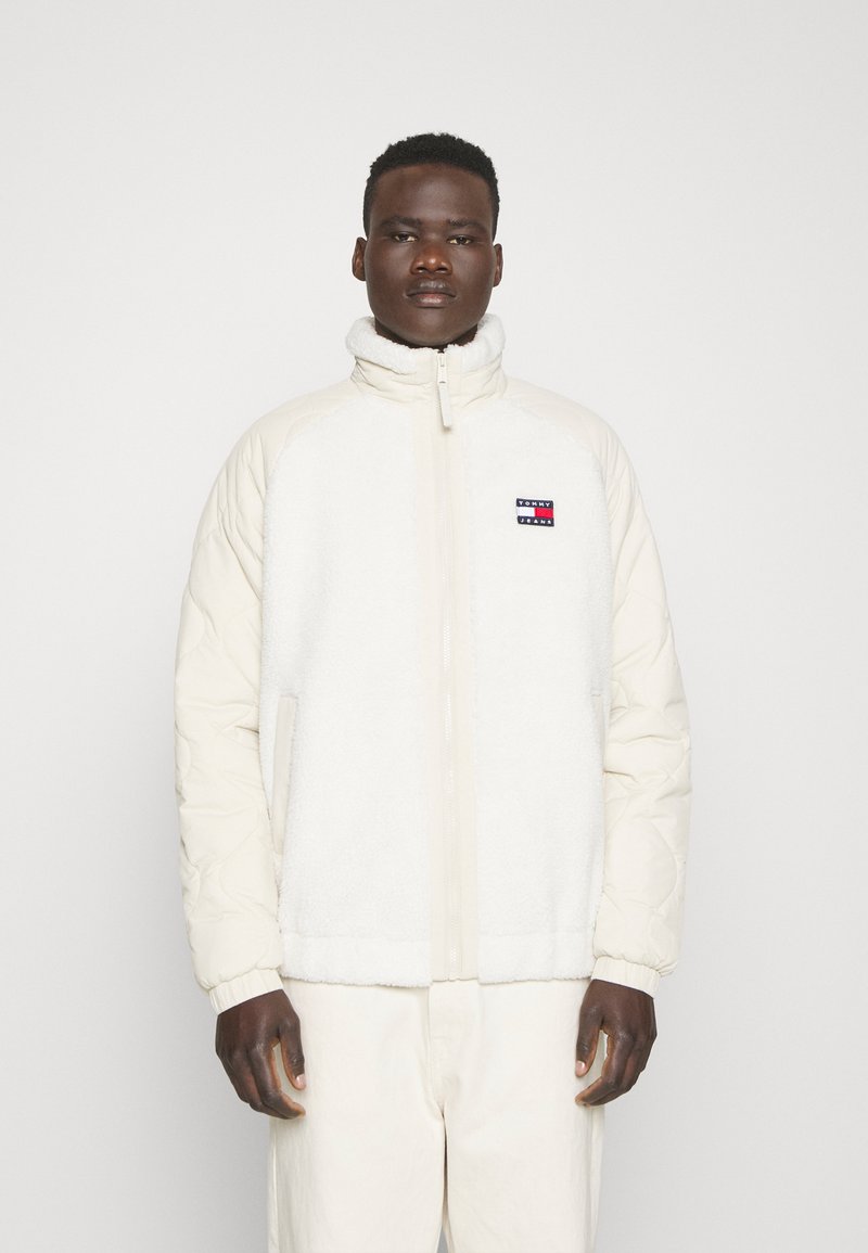 Tommy Jeans MIX MEDIA JACKET Fleecetakki ancient white