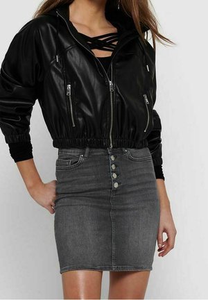 Imitatieleren jas - black