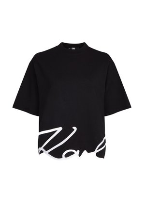 KARL LAGERFELD SIGNATURE HEM - Camiseta estampada - black