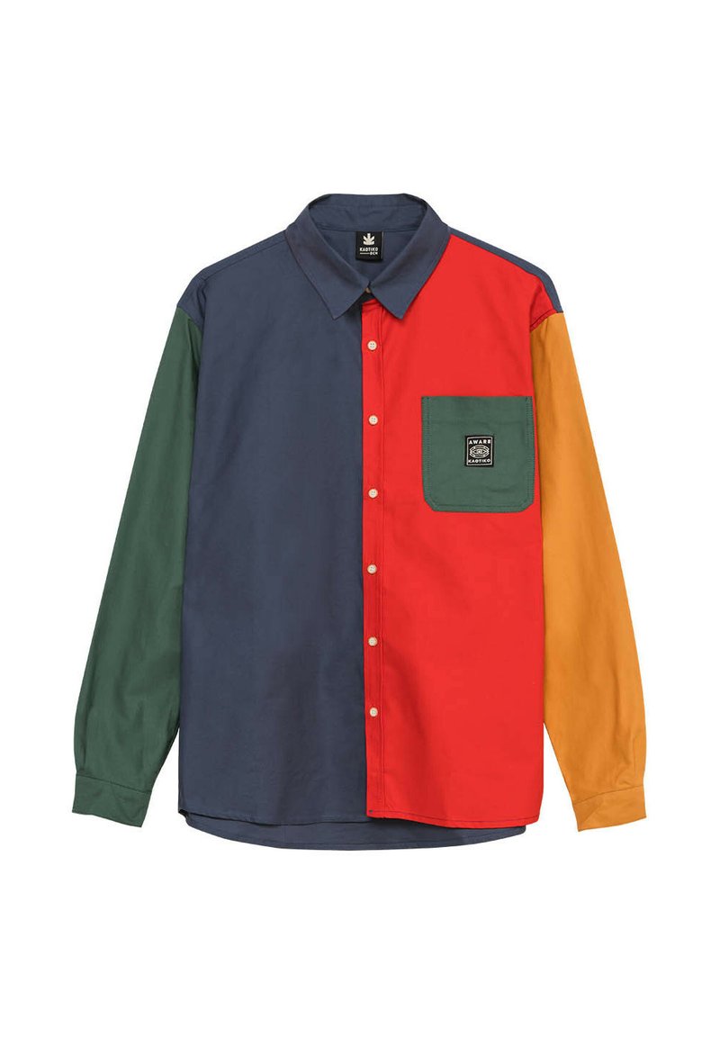 Kaotiko PETER COLORBLOCK - Button-down blouse - multicolore/red - Zalando