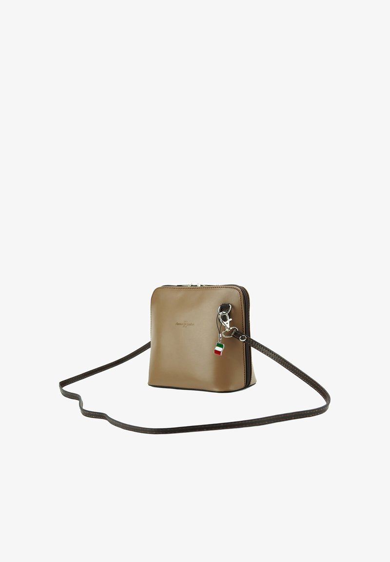 DrachenLeder Umhängetasche - taupe braun