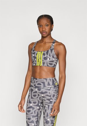 FARM BRA - Urheiluliivit: keskitason tuki - black/crystal linen/unity lime