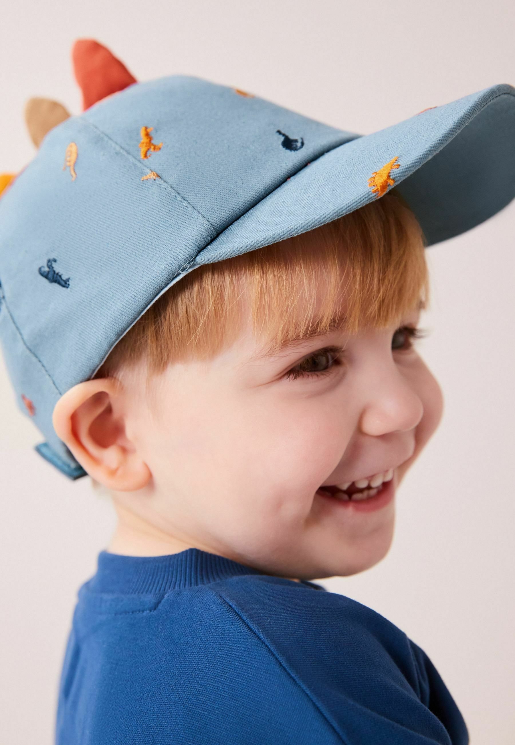 Kinder Baseballcap Mit Dinosaurier-Muster | Baumwolle, Verstellbar | Für Jungen & Mädchen | Schwarz