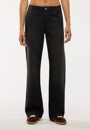 Terranova, PANTALONE JEANS LUNGO TINTA UNITA - Wide Leg - nero denim