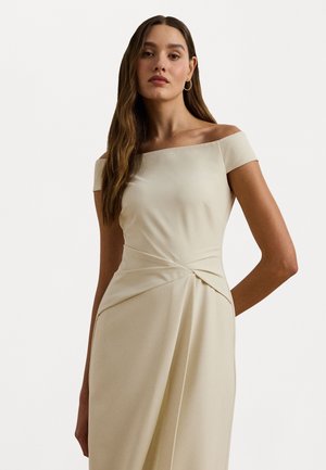 Lauren Ralph Lauren CREPE OFF THE SHOULDER GOWN - Apģērbs svinīgiem gadījumiem - mascarpone cream