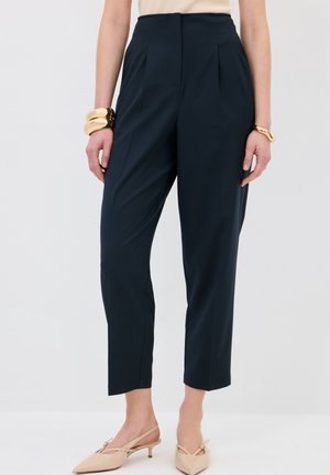 PLEATED WITH FILLET POCKETS - Chinos - dark blue
