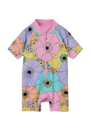 SHORT-SLEEVE PRINTED UV - Badeanzug - papaya punch