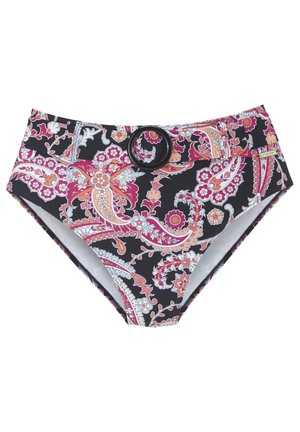 Sunseeker HIGHWAIST - Bikini bottoms - schwarz bedruckt