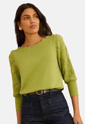 Love & Roses, Pullover - lime green