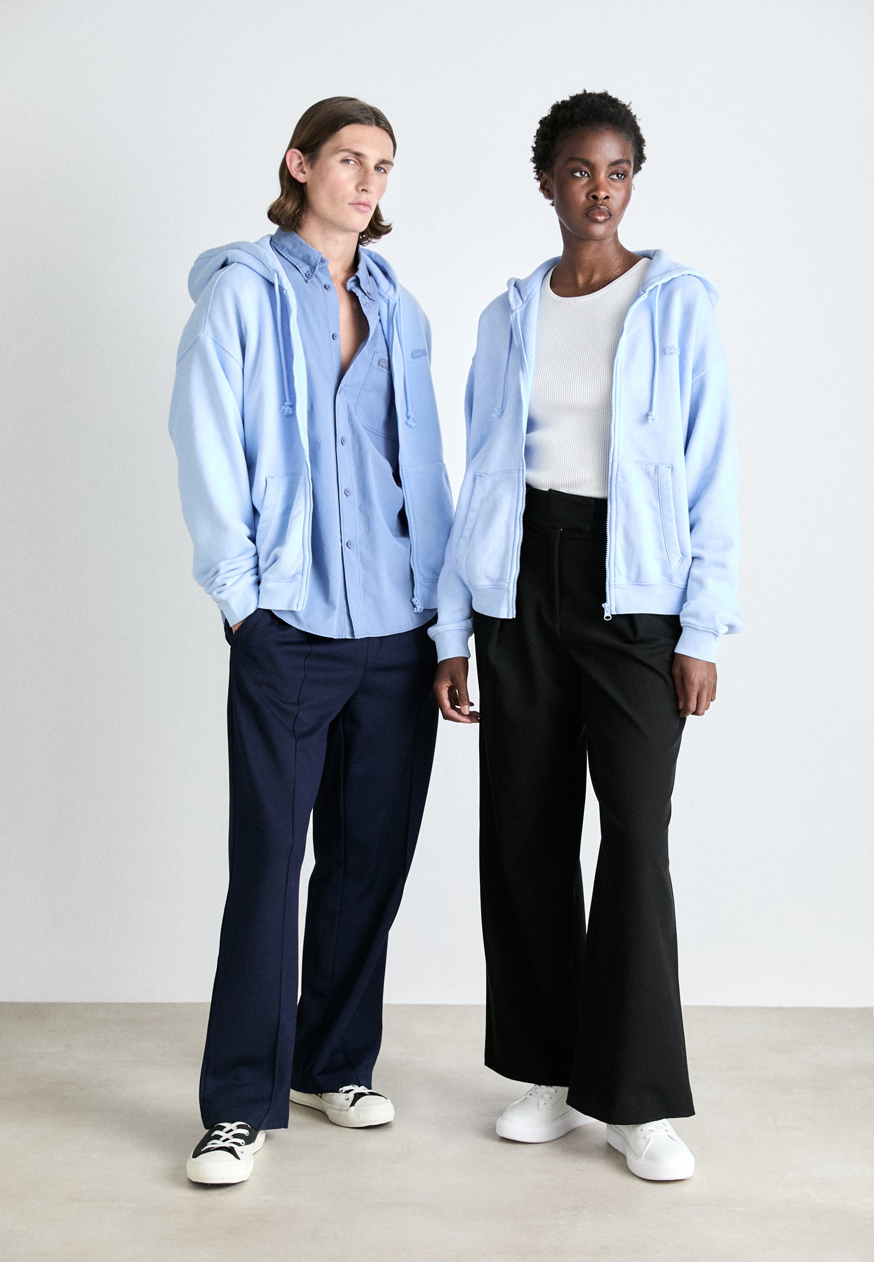 Lacoste Zip-up sweatshirt - overview/light blue - Zalando.co.uk