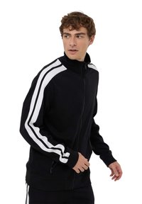 Terranova CON BANDE - Felpa con zip - nero