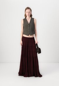 AllSaints EVA MAXI SKIRT - Falda larga - plum brown