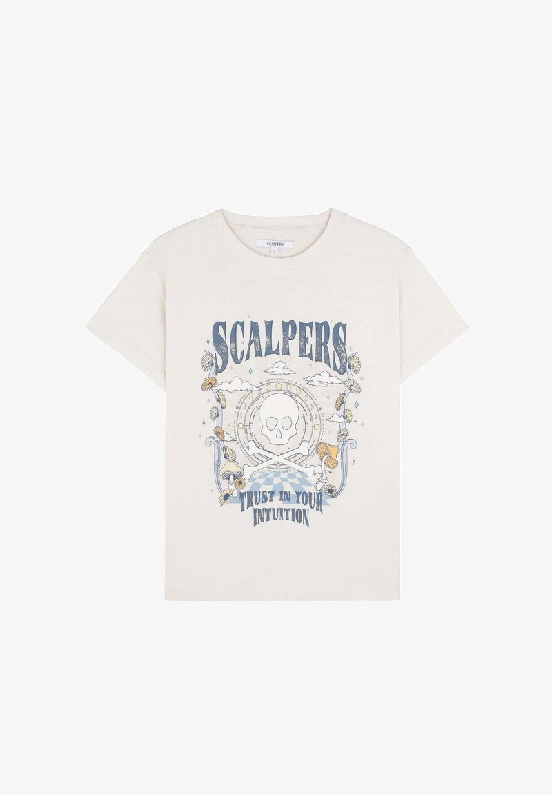 Scalpers GROOVY SKULL TEE - T-Shirt print - ecru