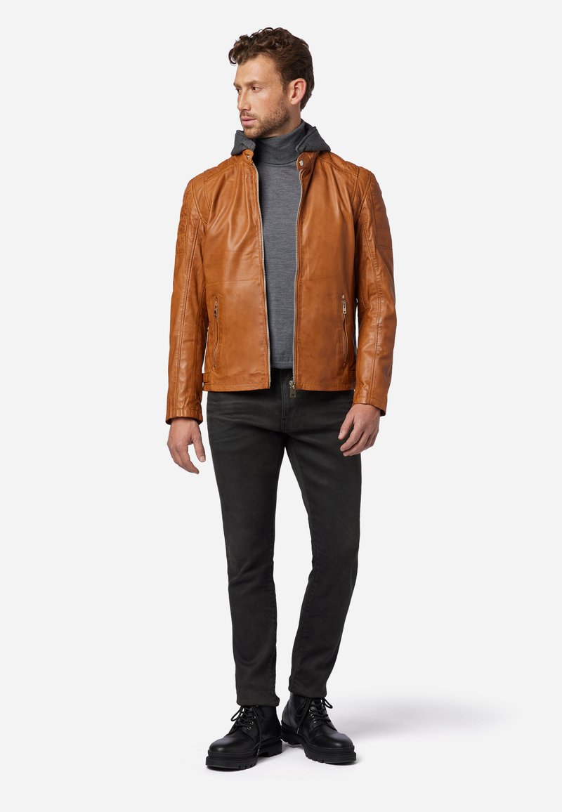 Herren Leichte Jacken | Ricano BRUTE Lederjacke cognac braun/cognac - TU43230 Herren Leichte Jacken | Ricano BRUTE Lederjacke cognac braun/cognac - TU43230