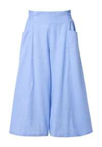 Ulla Popken ECO WIDE CULOTTES - Tygbyxor - sky blue