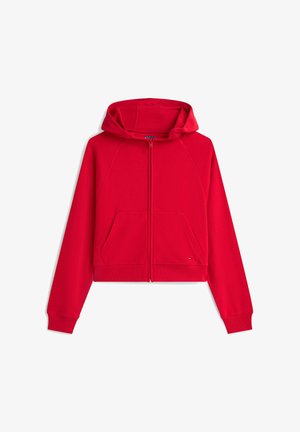 Tommy Jeans, TJW BXY S FLAG ZIP THRU HOODIE - Sweater met rits - amaryllis red