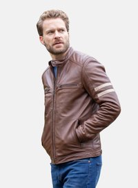 Lakeland Leather RACER CHARLIE - Leather jacket - cognac