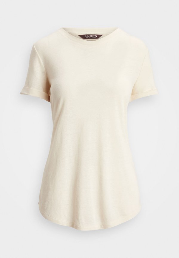 LINEN BLEND JERSEY SHORT SLEEVE TEE - Print T-shirt - mascarpone cream4