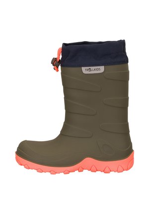 TROLLKIDS, UNISEX - Зимни ботуши - deep forest navy vivid orange