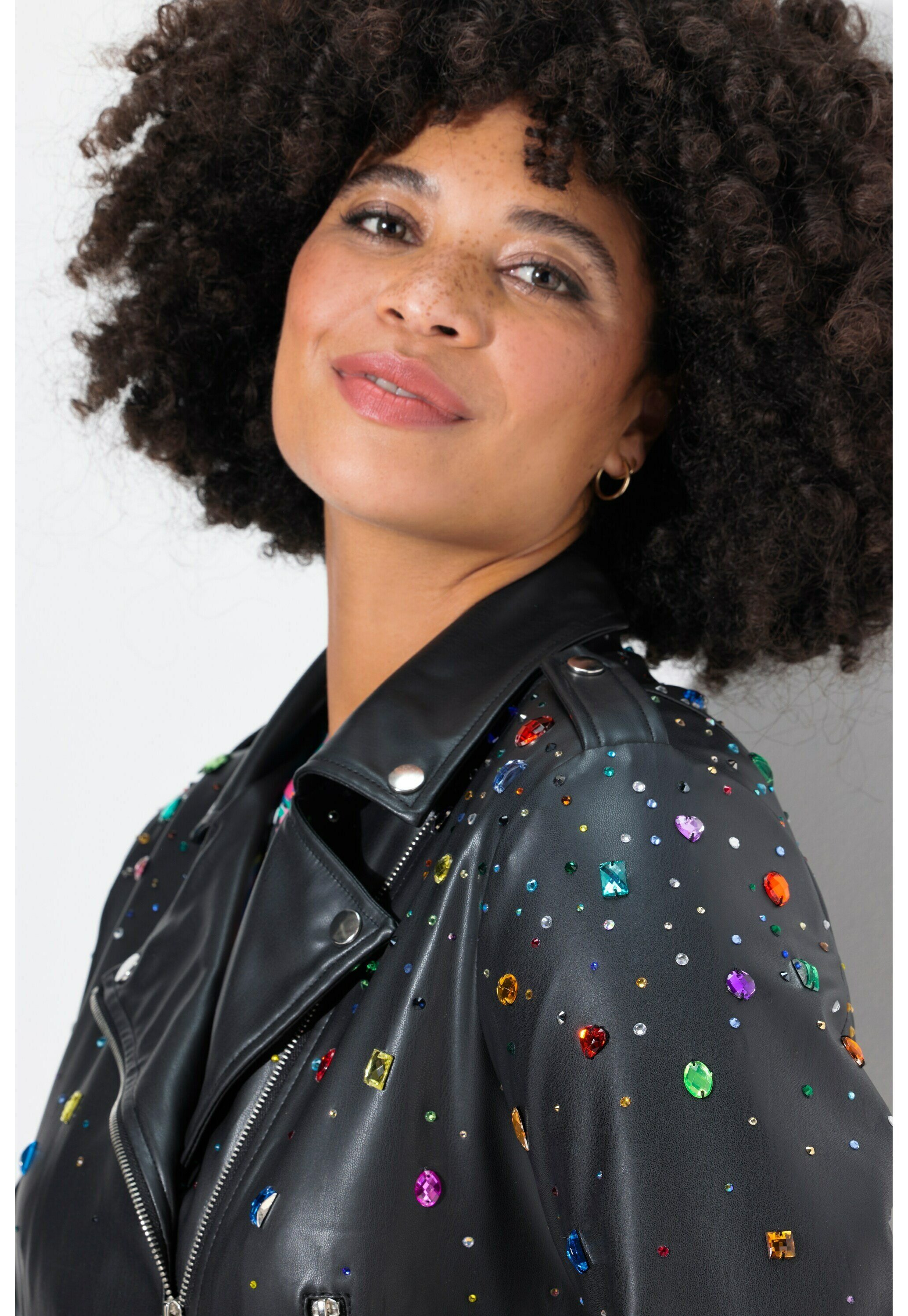 Angel of Style BIKER FARBIGE GLITZERSTEINCHEN - Faux leather