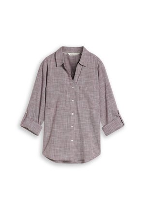 TOM TAILOR, BLOUSE WITH SLUB STRUCTURE - Hemdbluse - bordeaux mid red