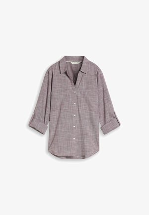 TOM TAILOR, BLOUSE WITH SLUB STRUCTURE - Hemdbluse - bordeaux mid red