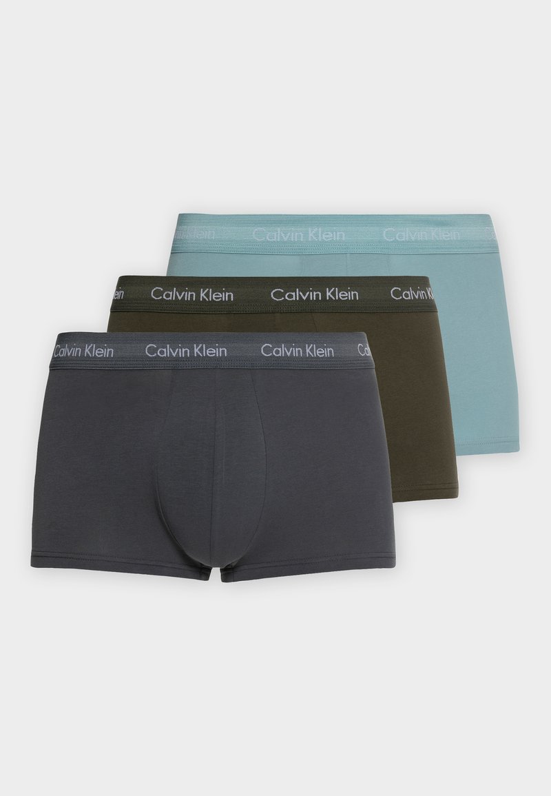 Calvin Klein Underwear - LOW RISE TRUNK 3 PACK - Boxeri - sleek grey/tourmaline/olive, Extindeți