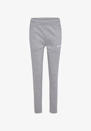 Grau Sweatpants aus weichem Baumwollmix, mit einem elastischen Bund und einem bedruckten Logo auf dem linken Oberschenkel. Eng zulaufende Beine ohne Taschen.