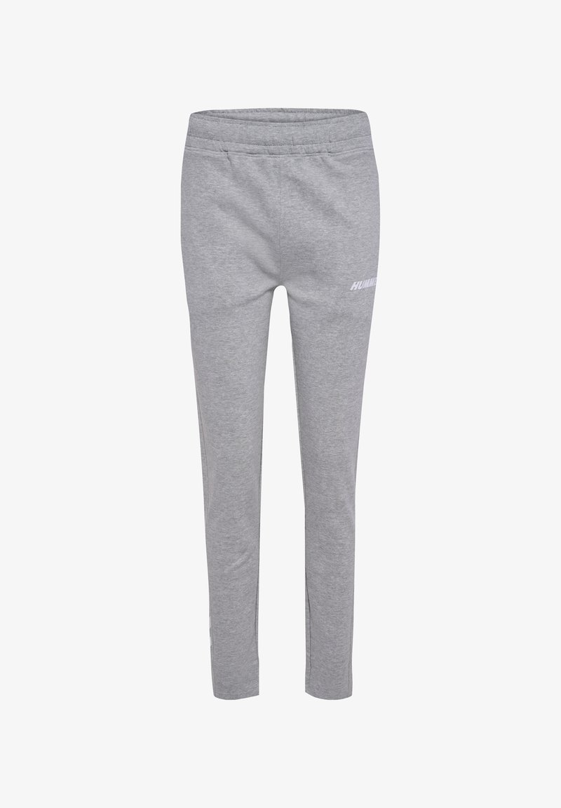 Grau Sweatpants aus weichem Baumwollmix, mit einem elastischen Bund und einem bedruckten Logo auf dem linken Oberschenkel. Eng zulaufende Beine ohne Taschen.