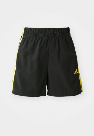 adidas Sportswear ESSENTIALS 3 STRIPES LIFESTYLE - Short de sport - black/hazy yellow