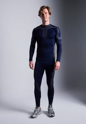 Pier One Sport THERMAL SEAMLESS SPORTS SET - TOP & LEGGINGS - Langarmshirt - dark blue