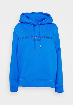 Felpa blu realizzata in misto cotone. Presenta coulisse, polsini a coste e logo ricamato "TOMMY HILFIGER" con l'anno di fondazione.