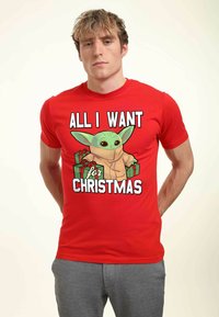 Star Wars STAR WARS THE MANDALORIAN CHRISTMAS BABY V UNISEX - T-shirts print - red