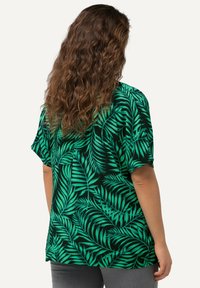 Ulla Popken PALM LEAF SHORT SLEEVE - Camicetta - navy blue
