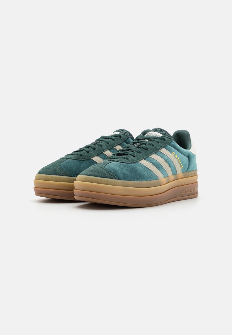 adidas Originals GAZELLE BOLD - Trainers - mineral green/putty grey/dark  green - Zalando