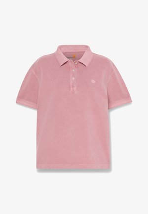 Pánská růžová polokošile s krátkým rukávem, límečkem, tříknoflíkovou légou a jemně vyšitým logem na levé straně hrudi.